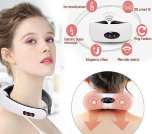 Aparat de masaj electromagnetic pentru cervicala,gat si spate, 6 tipuri de masaj