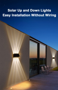SET 2 LAMPI SOLARE BIDIRECTIONALE 4 LED ALB CALD