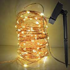 GHIRLANDA LUMINOASA SOLARA CU 200 LED - FIR CUPRU