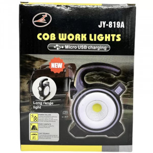 Lanterna campig, incarcare solara LED COB, 10W, portabila, USB 5V/500mA, acumulator - JY-819A