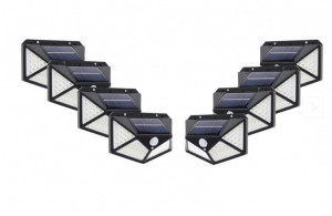 PROMO: SET 8 LAMPI SOLARE 100 LED - 3 MOD ILUMINARE + LANTERNA CADOU