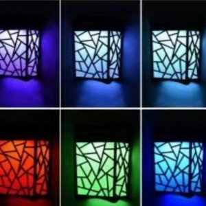 SET 4 LAMPI SOLARE DECORATIVE PENTRU PERETE CU LED COLOR