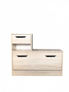 Set mobilier hol Filio, stejar alb, 90x22x116 cm