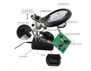 STAND DE LIPIT CU LUPA SI LED