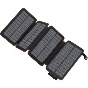 Baterie Externa Solara, 20 000 mAh, 4 Panouri
