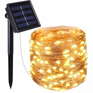 GHIRLANDA LUMINOASA SOLARA CU 120 LED - FIR CUPRU