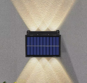 Lampa solara de perete cu 6 LED-uri, lumina alb calda