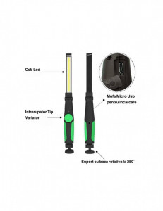 LANTERNA DE LUCRU MAGNETICA CU LED SI INCARCATOR