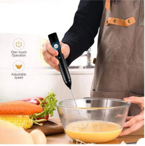 Mini Mixer Spuma Lapte si Oua, Incarcare Usb, Negru Q-JB31