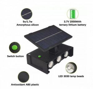SET 2 LAMPI SOLARE DECORATIVE DE PERETE CU 6 LED