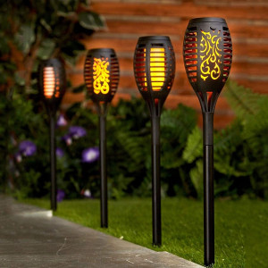 SET 4 LAMPI SOLARE TIP TORTA FLACARA 61CM