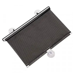 SET 2X Parasolar auto cu ventuze retractabil negru 68 cm x 125 cm