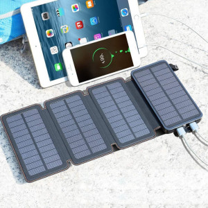 Baterie Externa Solara, 20 000 mAh, 4 Panouri