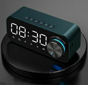 Ceas Digital, cu Boxa Bluetooth, Alarma, Slot de Card, Sunet Stereo, Negru