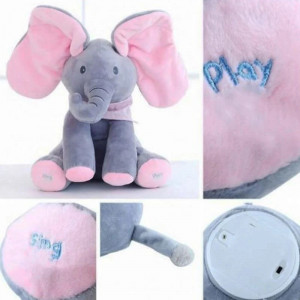 Elefant Interactiv din plus- Vorbeste, Canta si Flutura Urechile