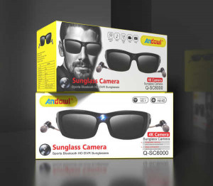OCHELARI DE SOARE CU CAMERA SI CASTI WIRELESS, SC6000, HD 1080P