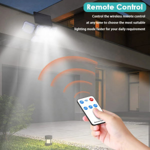 PROIECTOR SOLAR EXTERIOR 60W 296 LED CU SENZOR MISCARE SI TELECOMANDA