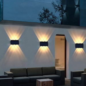 SET 2 LAMPI SOLARE DECORATIVE DE PERETE CU 4 LED