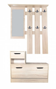 Set mobilier hol Filio, stejar alb, 90x22x116 cm