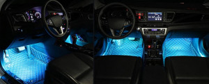 KIT ILUMINARE AMBIENTALA LED INTERIOR MASINA, Multicolor RGB cu Telecomanda