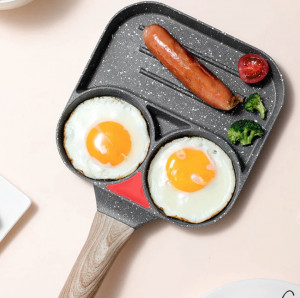 Tigaie cu 2 compartimente si grill din aliaj de aluminiu