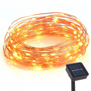GHIRLANDA LUMINOASA SOLARA CU 100 LED - FIR CUPRU
