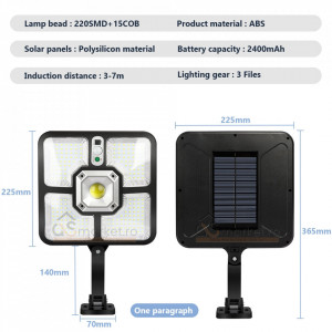 LAMPA SOLARA ILUMINARE 220 LED