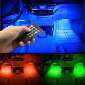Lumini ambientale auto Kit interior LED RGB cu telecomanda