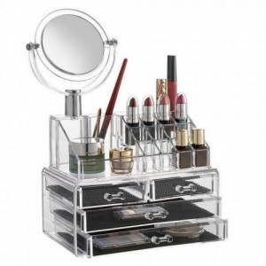 ORGANIZATOR PENTRU COSMETICE SI BIJUTERII CU OGLINDA