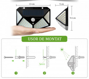 SET 2 LAMPI SOLARE 100 LED-URI