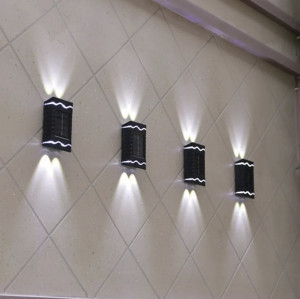 SET 4 LAMPI SOLARE DE PERETE CU LED BIDIRECTIONAL