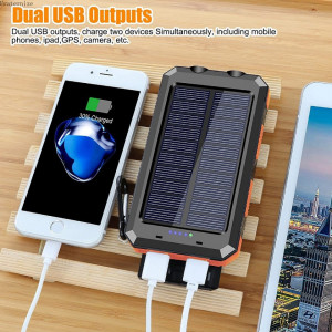 Baterie externa Power Bank solar portabil 20.000mAh