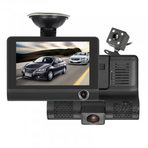 CAMERA VIDEO PROFESIONALA AUTO TRIPLA, FULL HD, 3 CAMERE, DISPLAY 4", G SENZOR, 170 GRADE