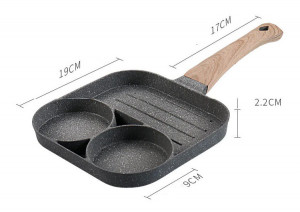 Tigaie cu 2 compartimente si grill din aliaj de aluminiu