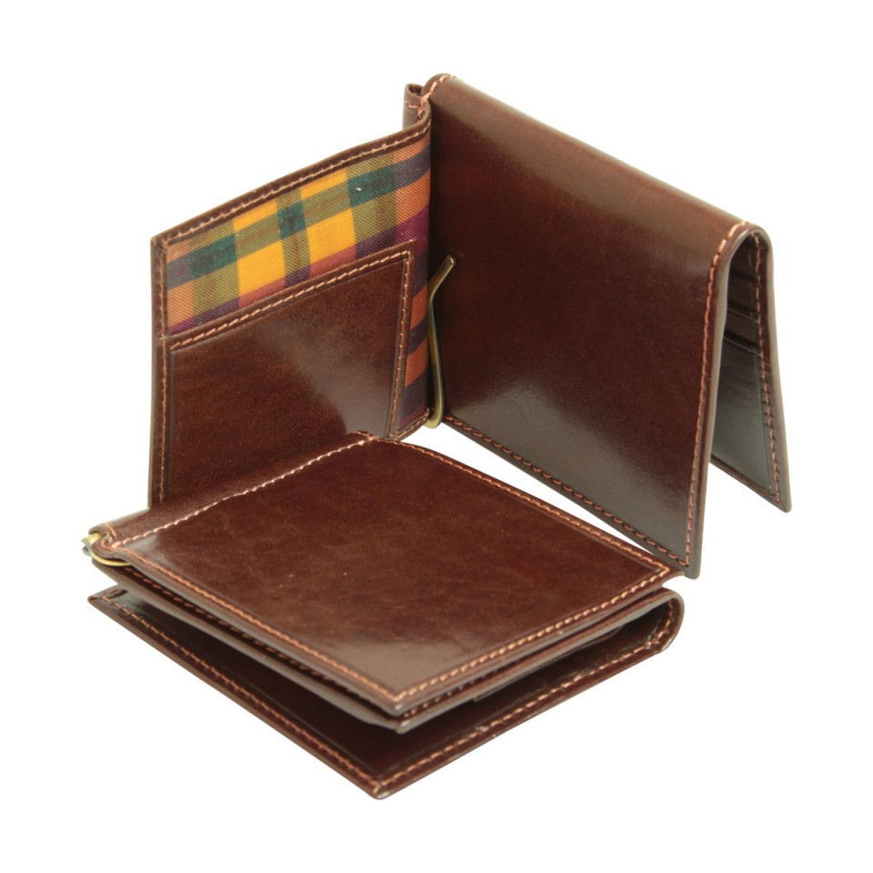 Portafoglio da uomo ragazzo alta qualità ultra slim sottile in ecopelle con clip molla fermasoldi porta carte 6 tessere portamonete Bifold ferma soldi nero t. moro idea regalo in offerta (Nero