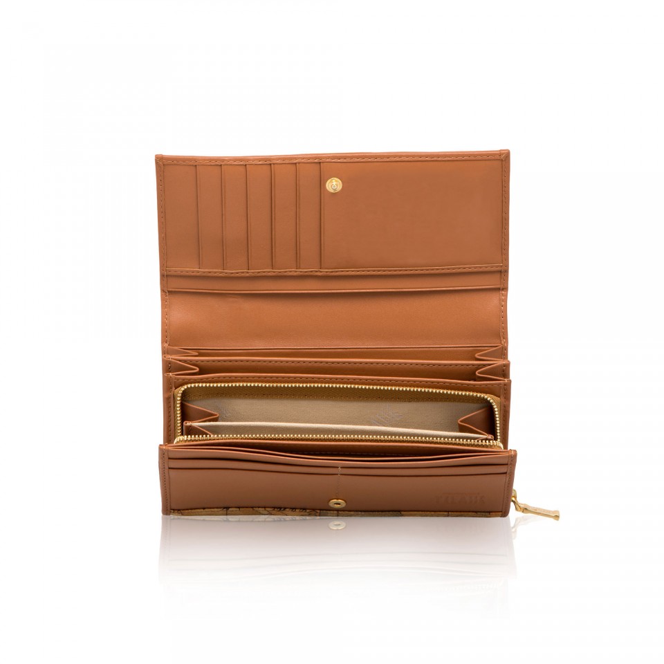 ALVIERO MARTINI 1 Classe Portafoglio Medio Con Patta In Tessuto Geo Classic - 15x10x2 Cm - 2