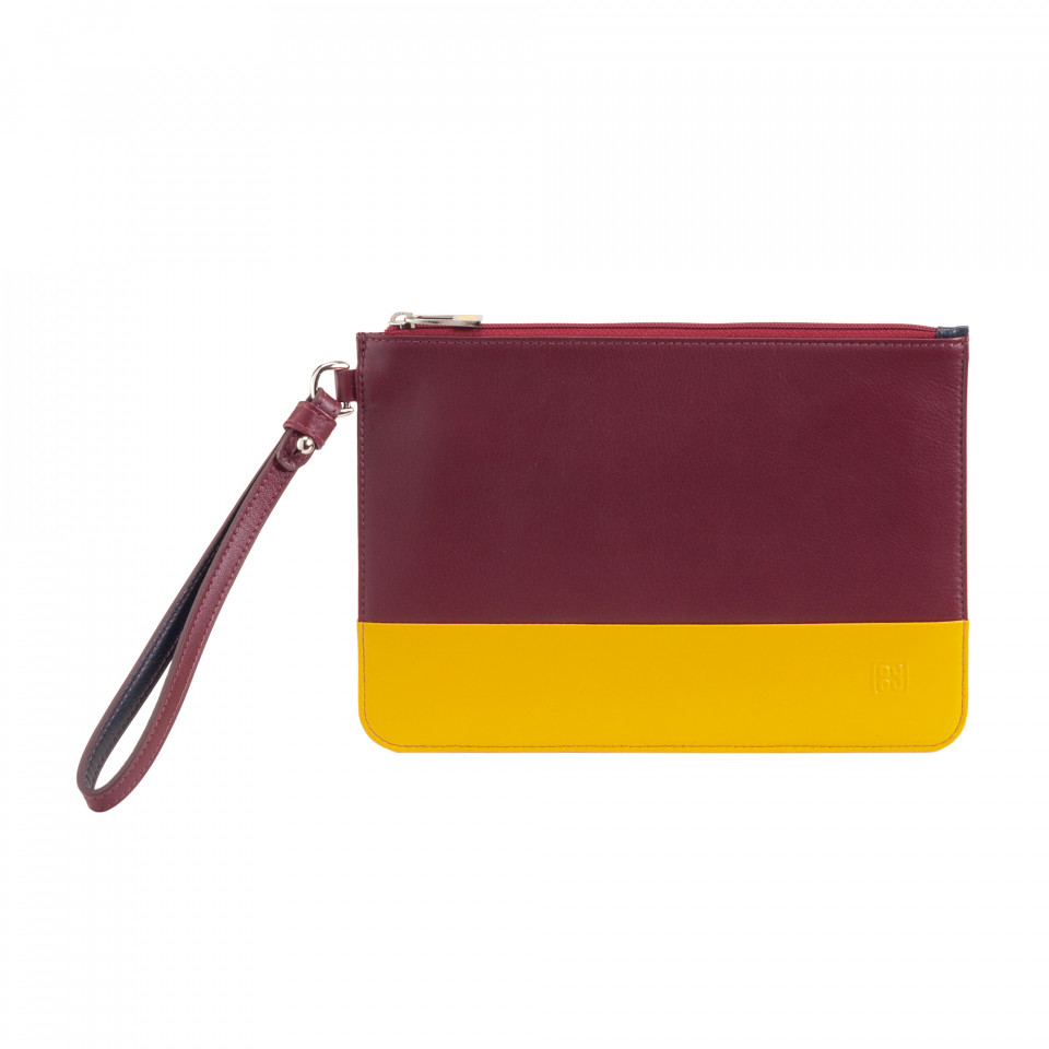 DUDU Pochette Donna Grande in Pelle Colorata Borsa a Mano con