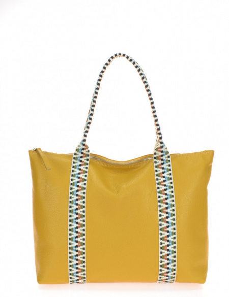 BORSA DONNA SHOPPING CON MANICI IN TESSUTO MULTICOLOR MONTINI GIOIA MADE IN ITALY