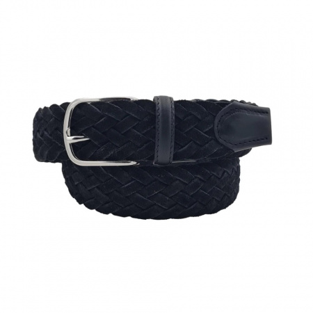 CINTURA UOMO 3,5 CM INTRECCIATA IN CAMOSCIO ORIONE BELTS ARTIGIANALE MADE IN ITALY