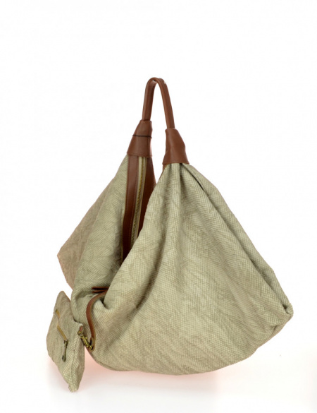 BORSA DONNA SACCA CON MANICI IN PELLE EFFETTO PITONE MONTINI DESDEMONA SNAKE MADE IN ITALY