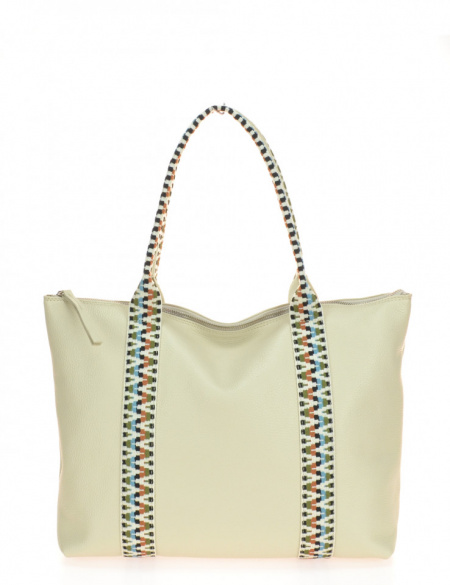 BORSA DONNA SHOPPING CON MANICI IN TESSUTO MULTICOLOR MONTINI GIOIA MADE IN ITALY
