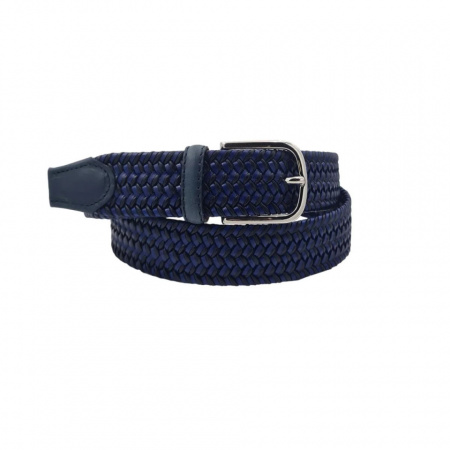 CINTURA UOMO 3,5 CM ELASTICA INTRECCIATA IN CUOIO E TESSUTO ORIONE BELTS ARTIGIANALE MADE IN ITALY