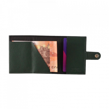 IClip Smart Wallet Mini Portafoglio Unisex Effetto Soft Scamosciato Nabuk  Colore Moro Vera Pelle