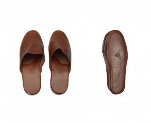 PANTOFOLE UOMO IN PELLE DA VIAGGIO DI BERARDINO MADE IN ITALY