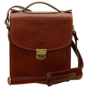 BORSELLO UOMO IN PELLE CON MANICO OLD ANGLER FIRENZE