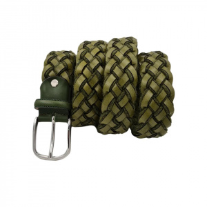 CINTURA UOMO 3,5 CM INTRECCIATA IN CUOIO ORIONE BELTS ARTIGIANALE MADE IN ITALY