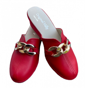 PANTOFOLA DONNA MILLY IN PELLE ARTIGIANALE MADE IN ITALY
