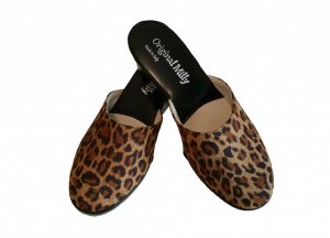 PANTOFOLA DONNA MILLY STAMPA ANIMALIER ARTIGIANALE MADE IN ITALY