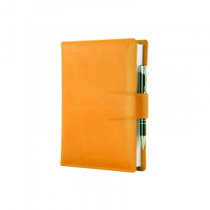 AGENDA GIORNALIERA IN ECOPELLE MARRONE CON CHIUSURA A ZIP (Cod. 9408VCT13)