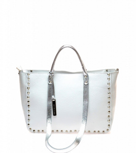 BORSA DONNA A MANO IN PELLE MONTINI DORA BICOLORE MADE IN ITALY